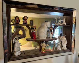 mirrored Art Deco shadow box shelf