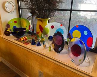 decorative glass art plates