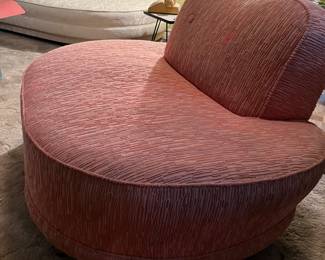 original red art deco - mid century modern round side chair; very good condition