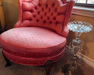 red round parlor chair, two available