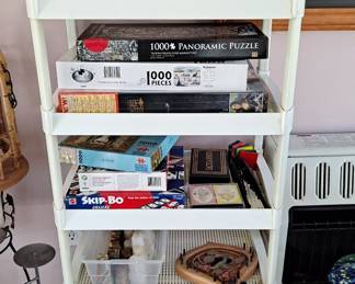 Puzzles, Games, Storage Shelf and much more!
