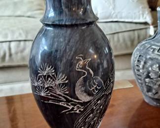 Etched Marble Vase