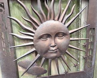 Four Season Copper-Colored Metal Sun Yard Art