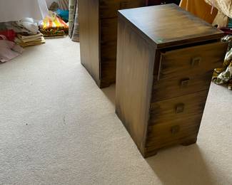 two bedside tables that match the two dressers