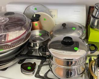pots and pans, many brand new