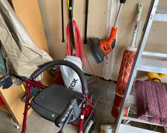 walker/bench, yard tools