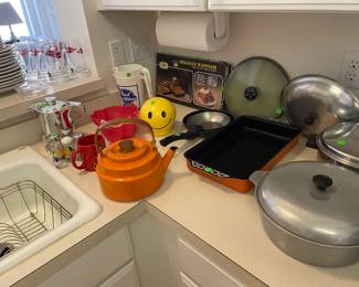 Pots, pans, tea kettle