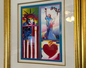 "Liberties, Flag, and Heart" Peter Max original