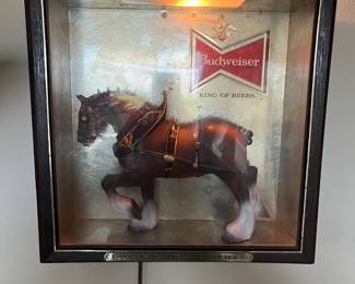 Budweiser Clydesdale horse bar light