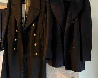 Black officer's coat + another peacoat