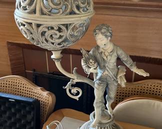 Cast iron pair of lamps