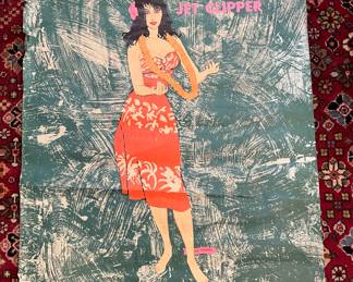 Lot of 8 vintage 1960s airline and/or travel posters.  These were hanging on the garage wall as a "wallpaper".  All have damage of some sort, some worse than others.  This one is by Al Moore. Poster #1