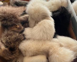 3 Boxes of fur collars & cuffs