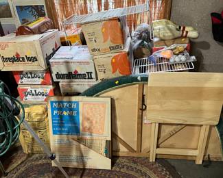 Pile of manufactured fireplace logs