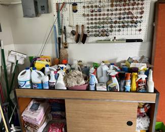 The bottom cabinet is full of bath towels, hand towels and face cloths