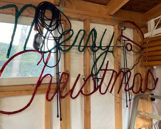 Merry Christmas sign (don't know if it works).  If interested, you will have to bring down to the garage