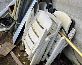 Plastic folding chairs needing a wash