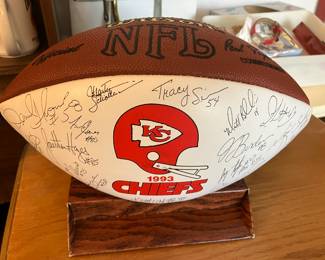 1993 signed KC Chiefs football