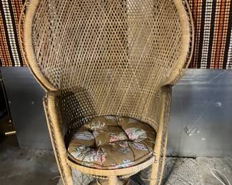 Wicker and cane chair