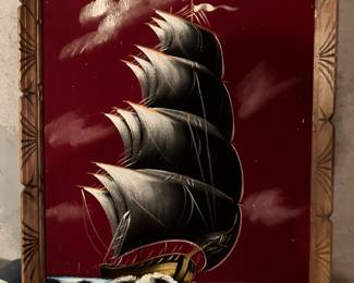 Large painting on velvet