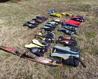life jackets and ski