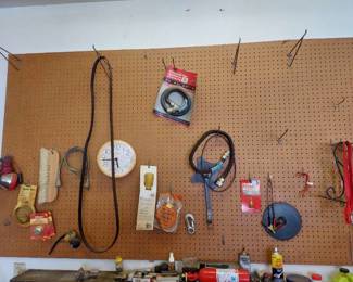 all remaining on bench and on pegboard