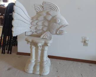 fish and pedestal