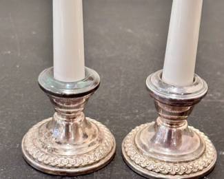 Petite Sterling pair of Candle Sticks