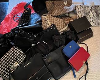 DESIGNER HANDBAGS INCLUDING TORY BURCH, GUCCI, MICHAEL KORS, KATE SPADE
