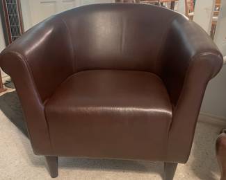 Leather Club Chairs. 2 Available.