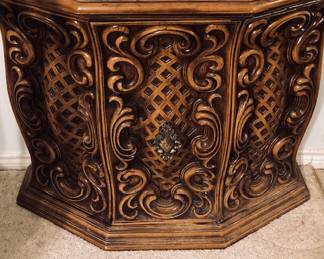 Vintage Carved Rosewood Entry Table/Cabinet.