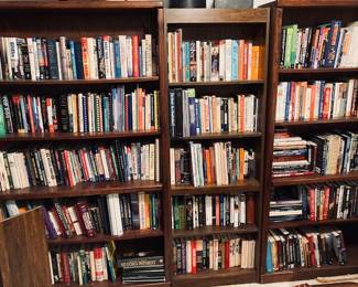 Solid Oak Wood Bookcases. Large Selection of Books.