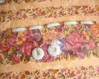 Jade 14k Bracelet and Earrings