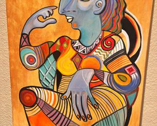 Cubist and Colorful original oil