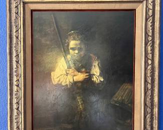 Rembrandt-Girl with Broom replica from Museum of Chicago 1940s