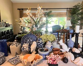 Lots of blue decor and shells upon shells!