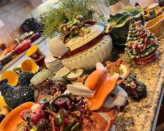 Kitchen is jam packed with lots of fun and fab decor, cookware etc..