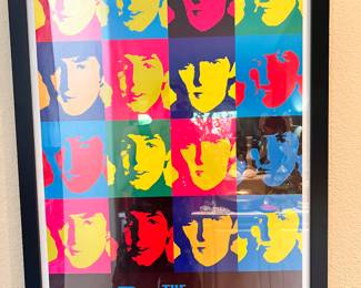 Andy Warhol's Beatles poster in frame