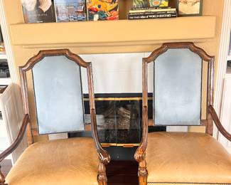 Marge Carson set of 2 Leather King Chairs