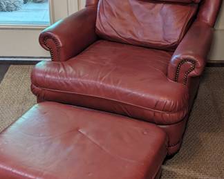 Classic Leather Chair and Ottoman