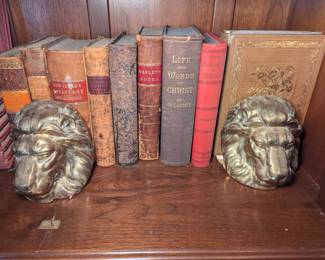 Lion Head Bookends