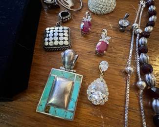 Wonderful collection or silver pendants 