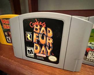 Conker’s Bad Fur Day!!! Works great! 
We have three Nintendo‘s, super Nintendo, doing 64s, two Atari systems, a GameCube, an Xbox 360, a PlayStation two… We have like almost every system ever made & tons of games