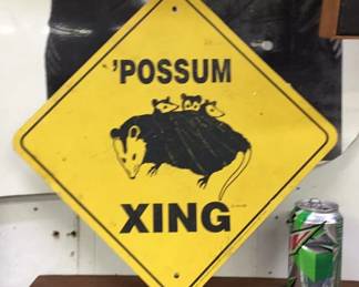 Possum Crossing Metal Sign