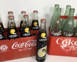 Collectible Coca Cola Bottles with carriers