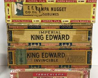 (6) Vintage Cigar Boxes