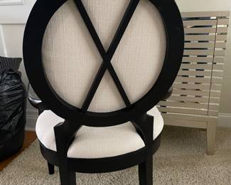 Back of black & cream arm chair ~