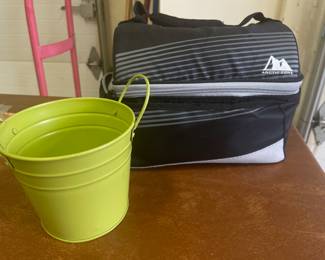 Small green pail,  $1.  Arctic zone Lunch tote,   was $4, NOW $3