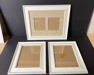 3 ivory distressed frames: top double picture frame 14.5 x 17.5", was $10, NOW $7, (bottom frames, 12" x 14",  was $8 each, NOW $6 each/SOLD)
