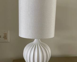 White "Anna" lamp w/gold vase, 25"H,  $88